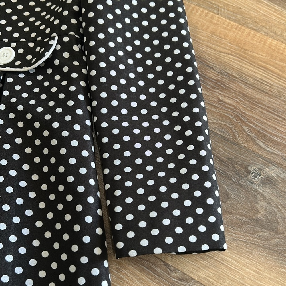 BONNIE Jean Black & White Polka Dot Coat Size 10 - Picture 6 of 12